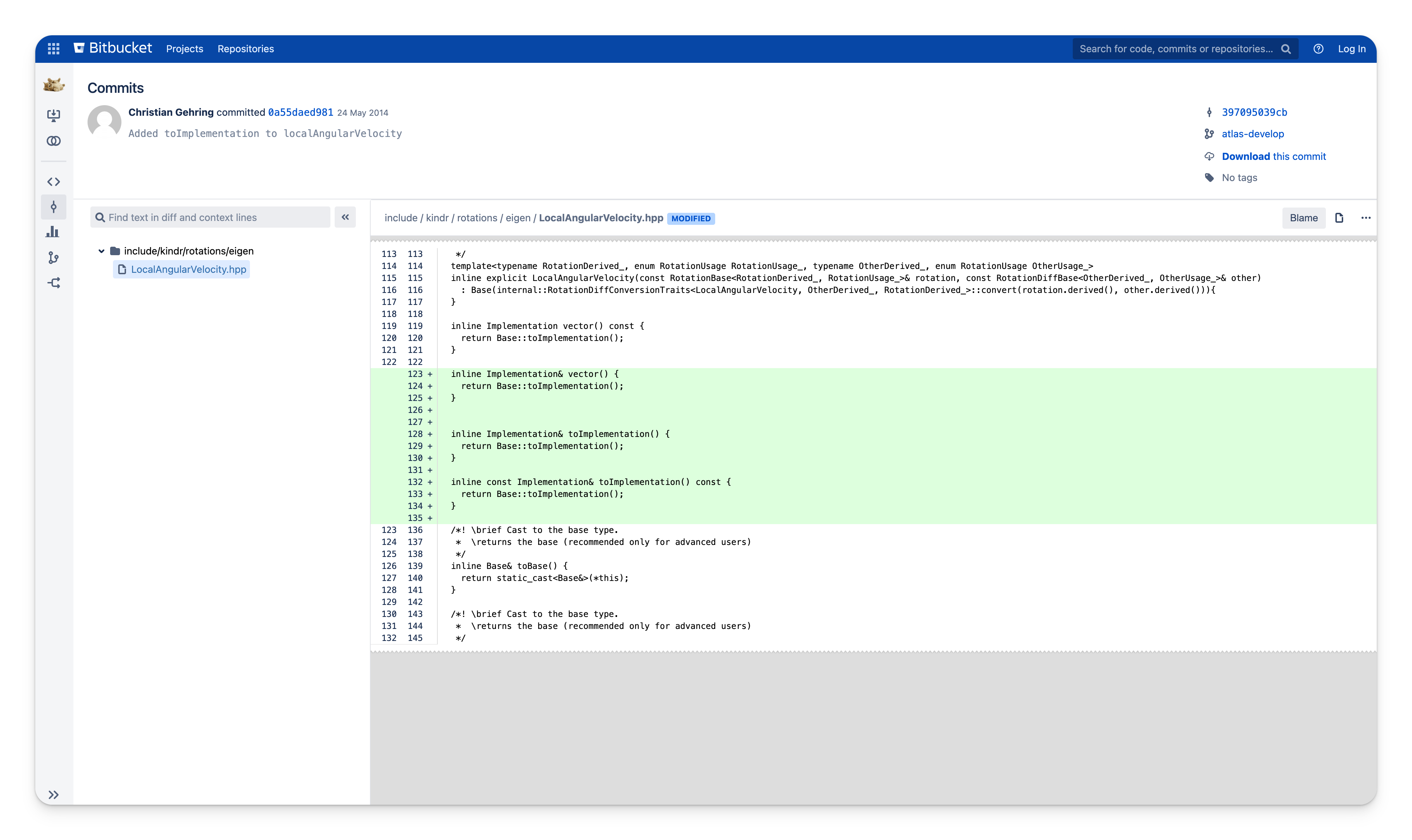 BitBucket code review screenshot