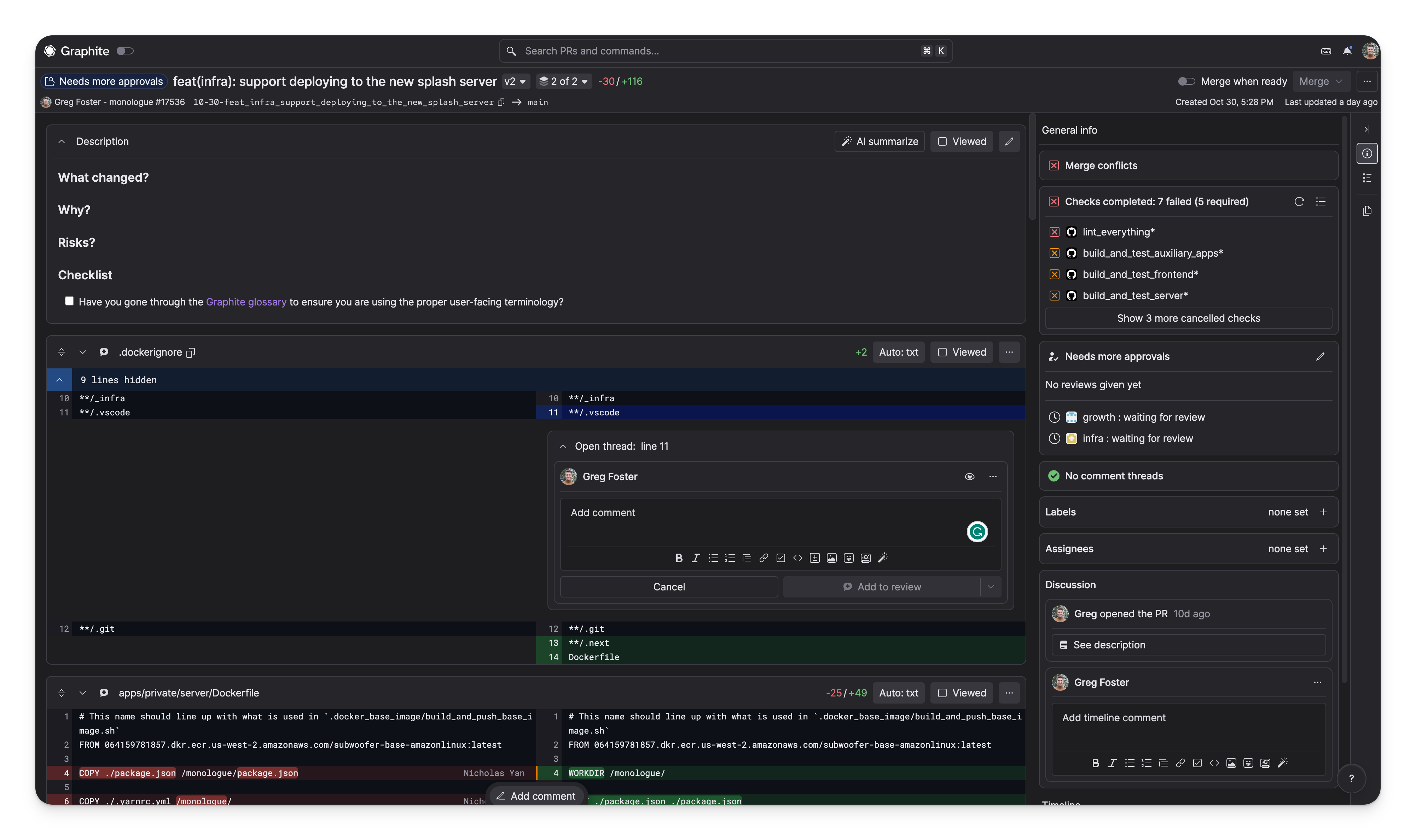 Graphite code review screenshot